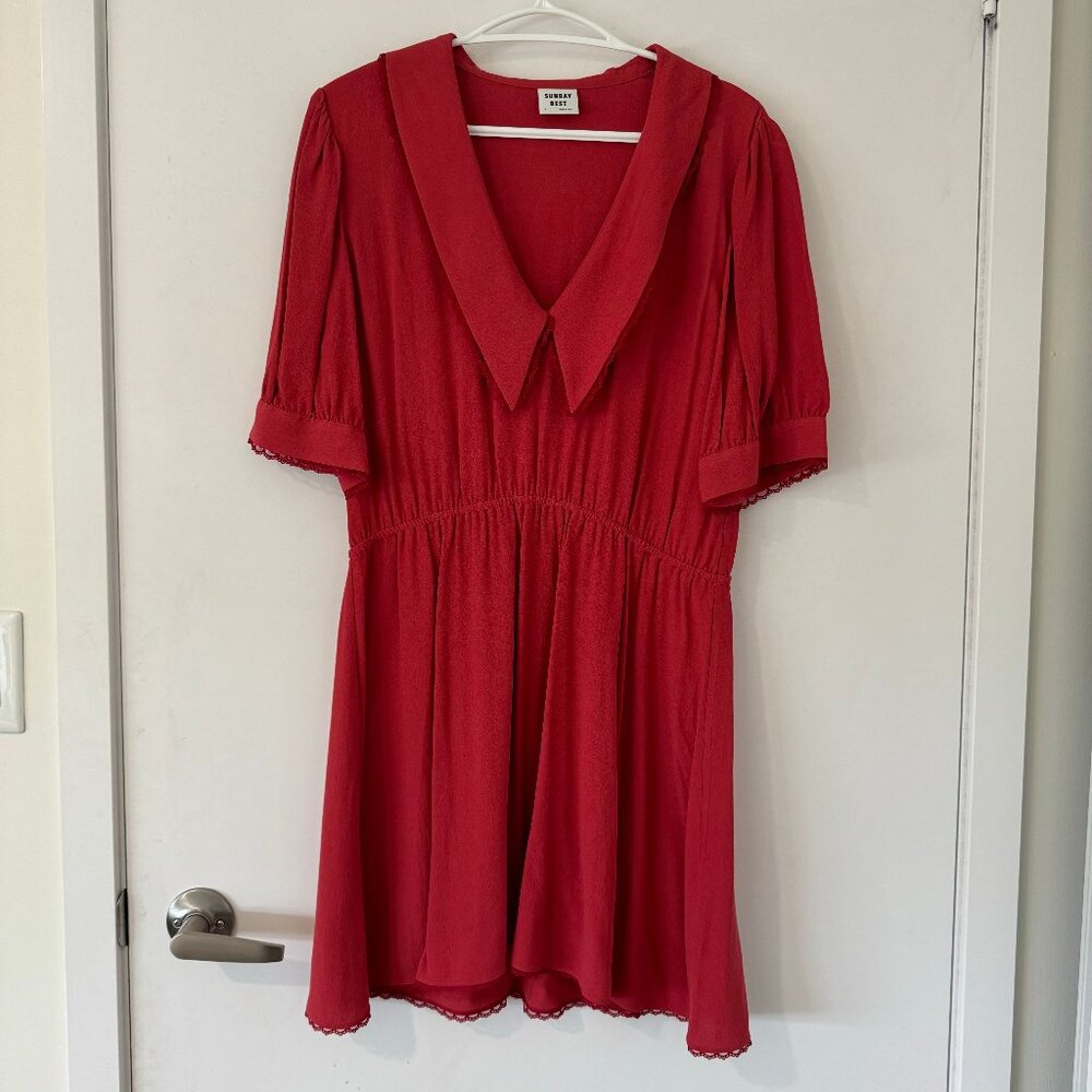 Aritzia Sunday Best New Aki Dress in red